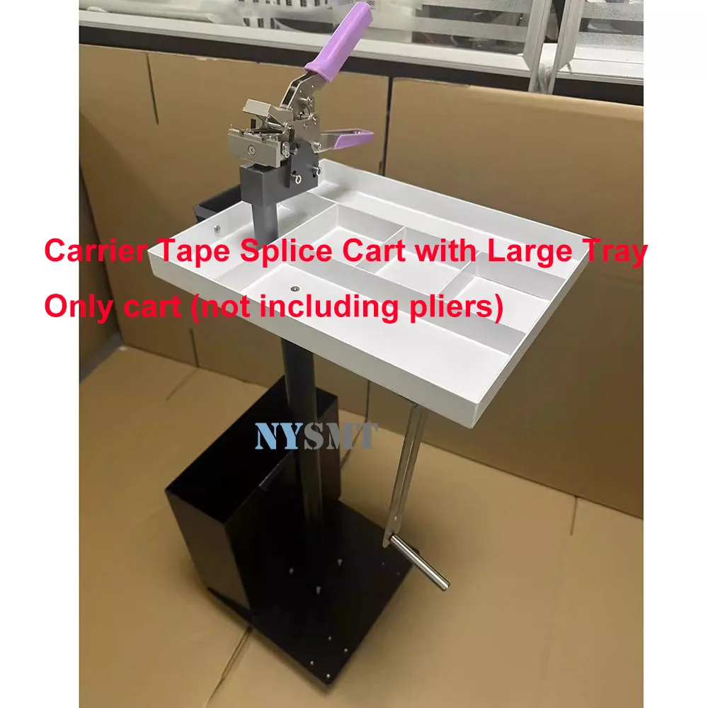 SMT Full Metal Receiving Truck with big tray for SMT Assembly Workshop Splice Tape Cart and Pliers
