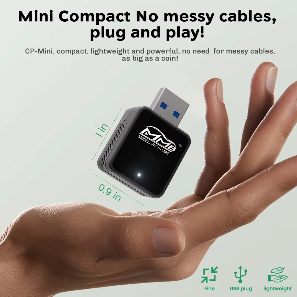 MMB Mini 2in1 Wired to Wireless CarPlay Adapter Android Auto Dongle for VW Haval Audi Kia Porsche Lexus 98% Cars Plug and Play