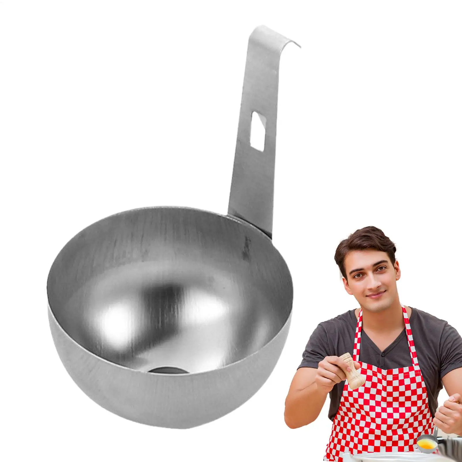 Poached Egg Cooker Stainless Steel Egg Cooker Hangable Nonstick Steamer Round Nonstick Cups for Effortless Cooking Breakfast