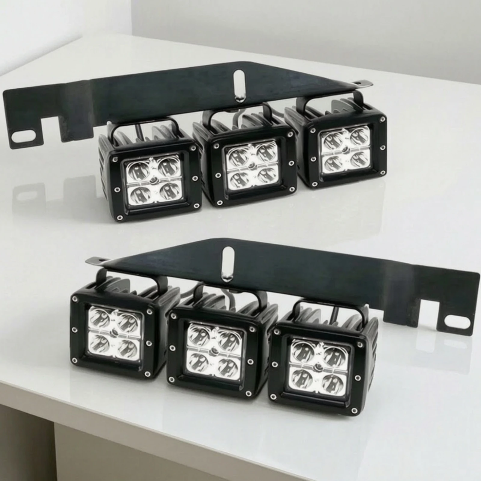 Fog Light Mount with LED Lights Matte Black Fog Light Bracket Steel Powder Coated for Truck Owners, Auxiliary Lighting