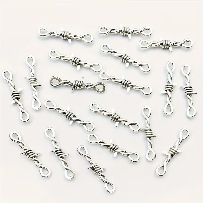 10/20/50 قطعة العتيقة فضي الشوك ربط Bramble الإبداعية Charms موصل القوطية المعلقات لصنع المجوهرات اليدوية #3