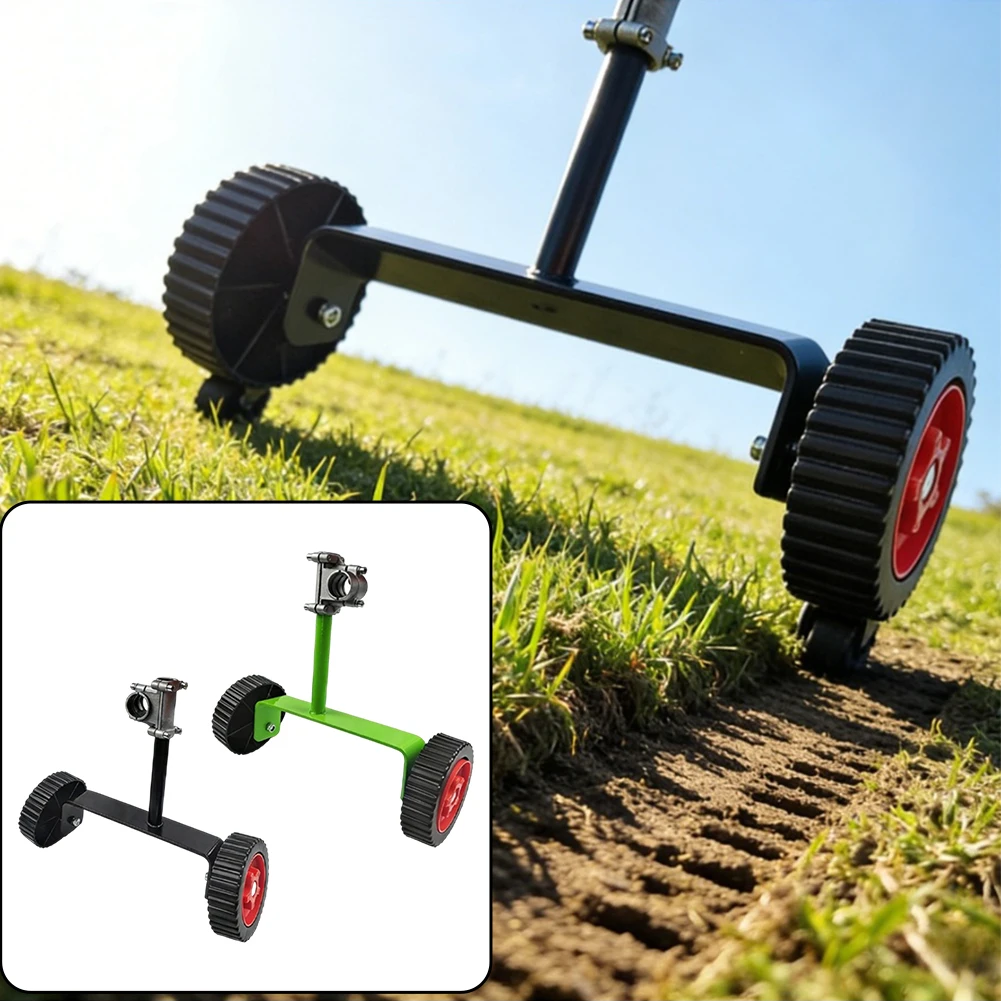 For String Trimmers Support Wheels Black Adjustable Height Reduces User Fatigue Quick Screwdriver Installation