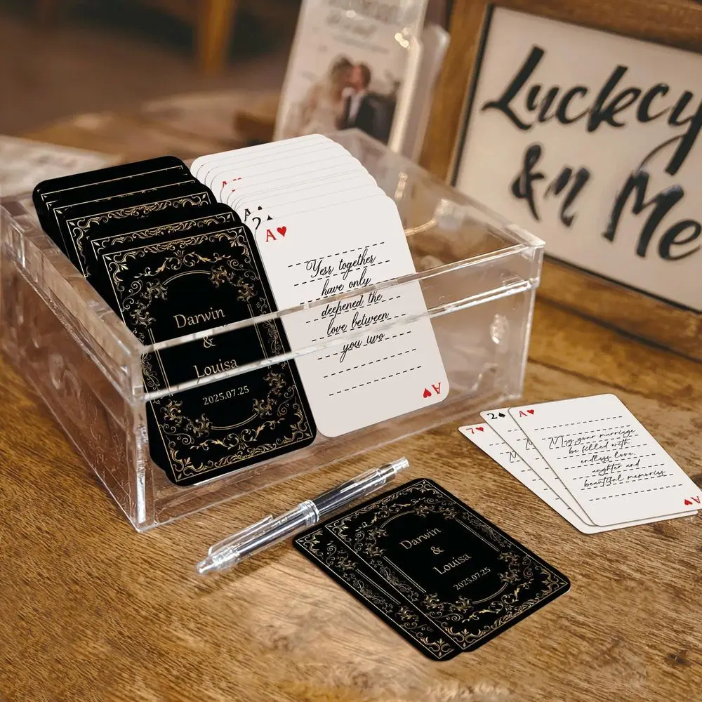 Custom Playing Cards Wedding Guest Book Alternative Unique Keepsake Signing Book Deck of Cards Bridal Shower Party Decoration