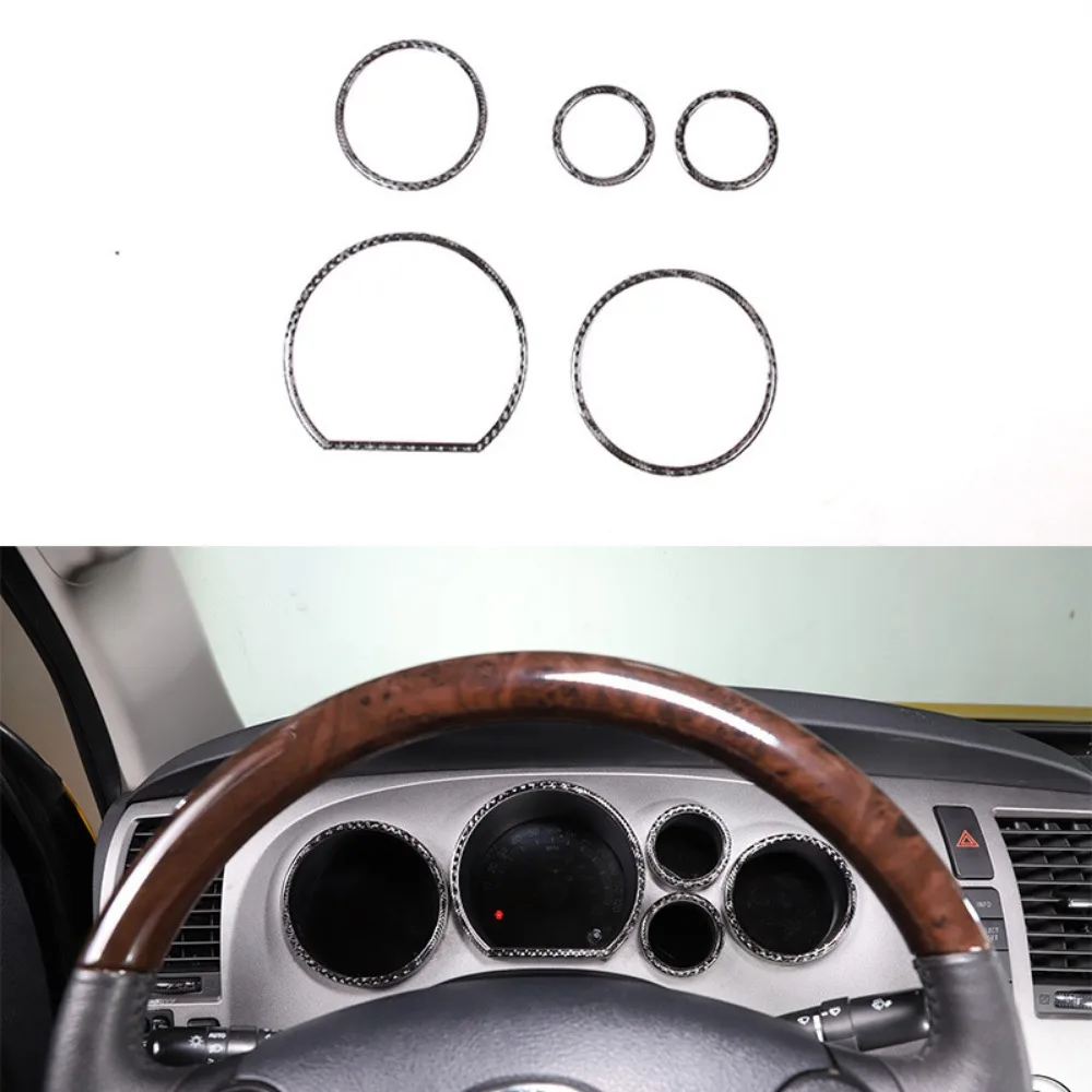 

Instrument panel decorative ring suitable for Toyota Tundra/Sequoia 07-13 soft carbon fiber 5-piece set