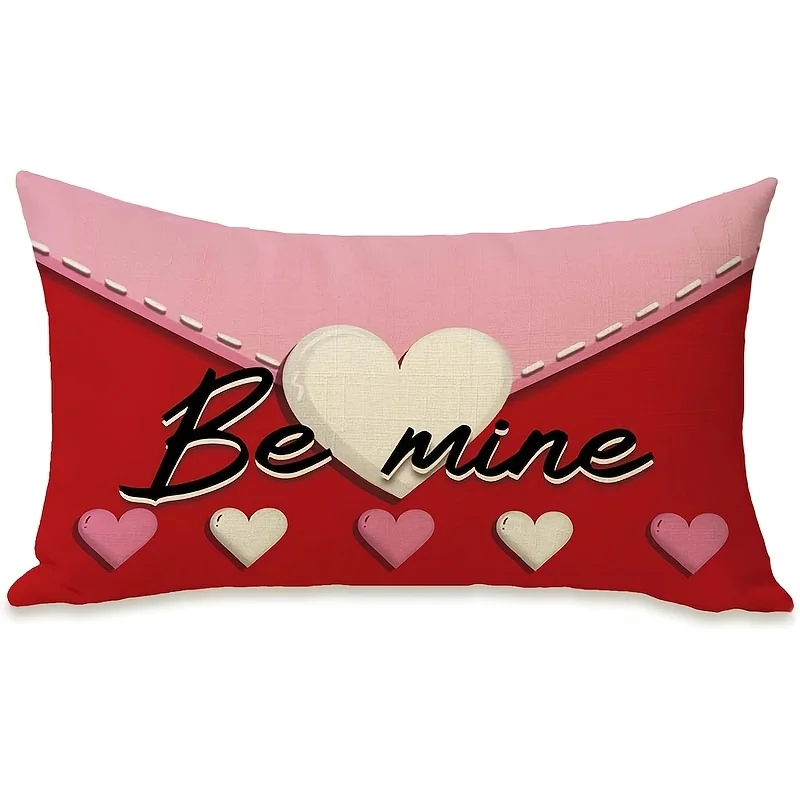 1pc Be Mine Love Letter Envelope Pillow Cover, Suitable for Sofa, Bedroom, Valentine's Day, Wedding Room, Sweet Gift for Lovers.
