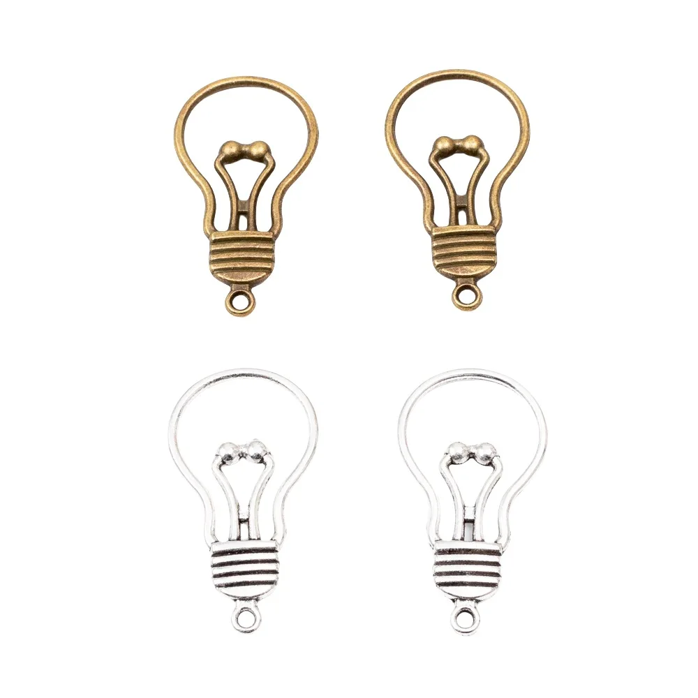 

80 шт./лот, аксессуары для украшений, ретро-подвески в форме лампочки из сплава для рукоделия