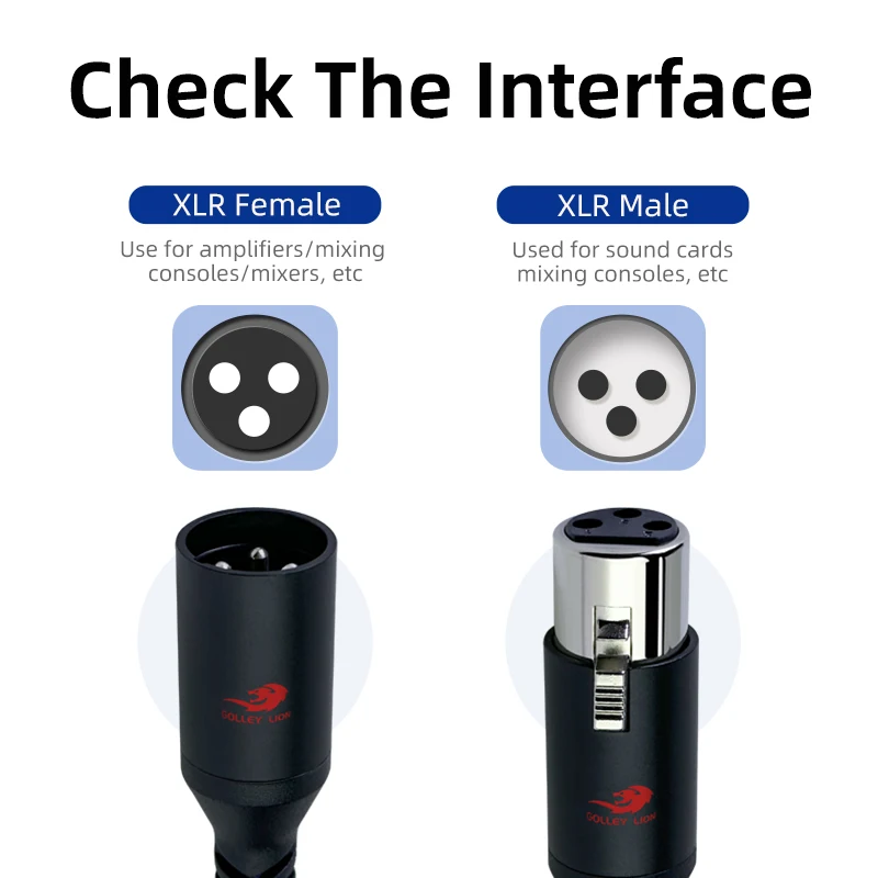 HIFI XLR Audio Cable XLR Male To Female Cable Applicable To Karaoke Microphone Sound Cannon Cable Stereo Gold-Plated XLR Plug