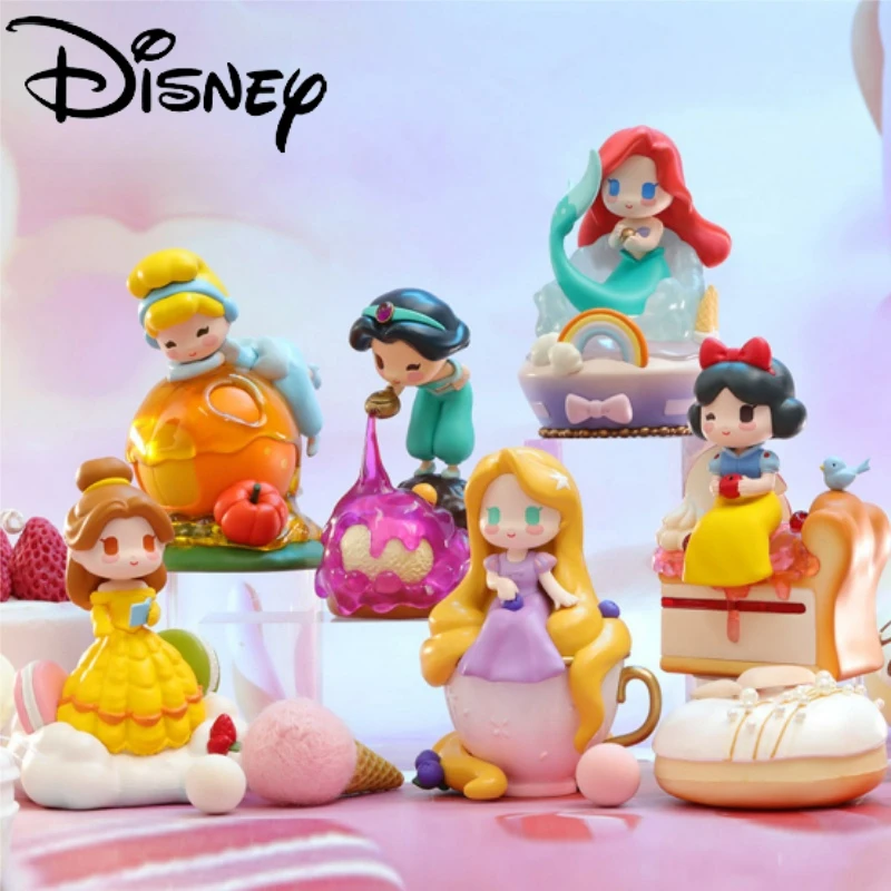 Disney Princess Dessert Series Action Figure Toys Ariel Belle Rapunzel Cinderella Snow White Jasmine Christmas Gift For Girls