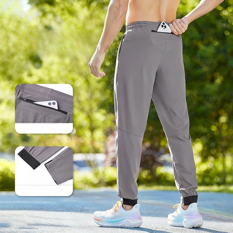 Men's Gym Sport Running Pants 2026 Summer Quick Dry Breathable High Elasticity with Ventilation for Bodybuilding Training