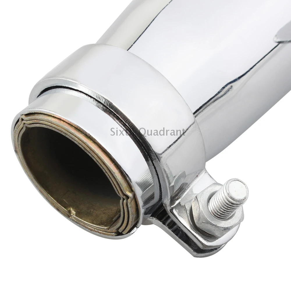 NEW Motorcycle Cafe Racer Exhaust Pipe with Sliding Bracket Chrome Exhaust System Muffler Tip Universal 35-43mm Accessories