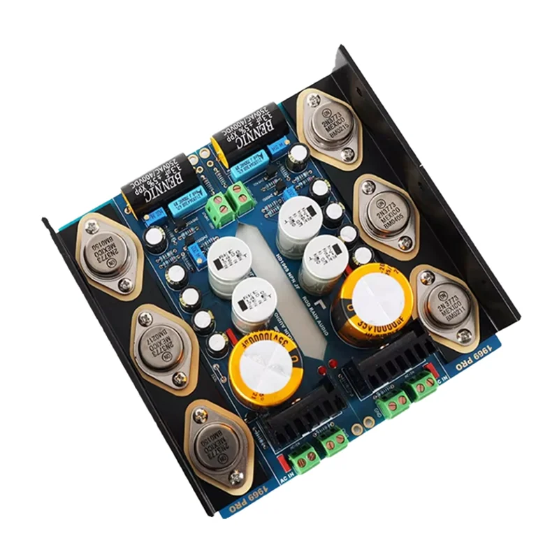 

2 шт., 1969, золотая печать, тонущая золотая 20 Вт и 20 Вт, мощность Hi-Fi усилителя класса A, готовая плата с радиатором, плата усилителя 1969