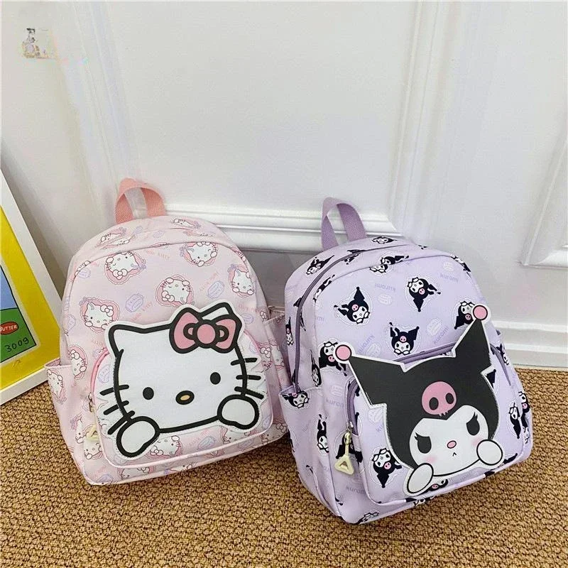 27x34cm Kawaii Sanrio Hello Kitty Cinnamoroll My Melody Kuromi Cartoon Book Bag Student Backpack High Capacity Shoulder Bag Gift