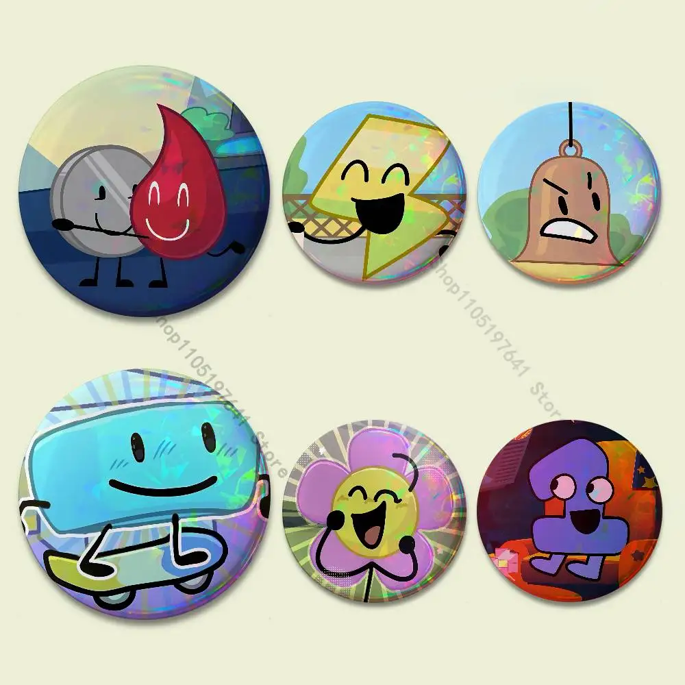 Bfdi Battle For Dream Island Badges Button Round Creative Pin Brooch Badge Bag Decor Fans Collect Friends Gifts