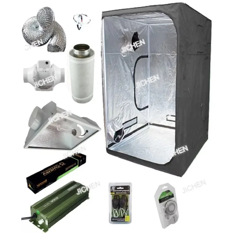 

HS Hydroponic Mylar Grow Tent 600D High Reflective Fabric Agriculture Good Quality Grow Tent for Plants 150x150x200cm