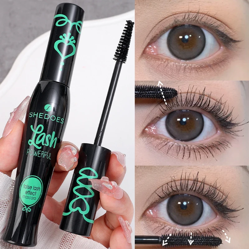 Mascara a lunga durata impermeabile 4D fibra di seta Curling Volume ciglia spesse allungamento Mascara liscio estensioni delle ciglia trucco