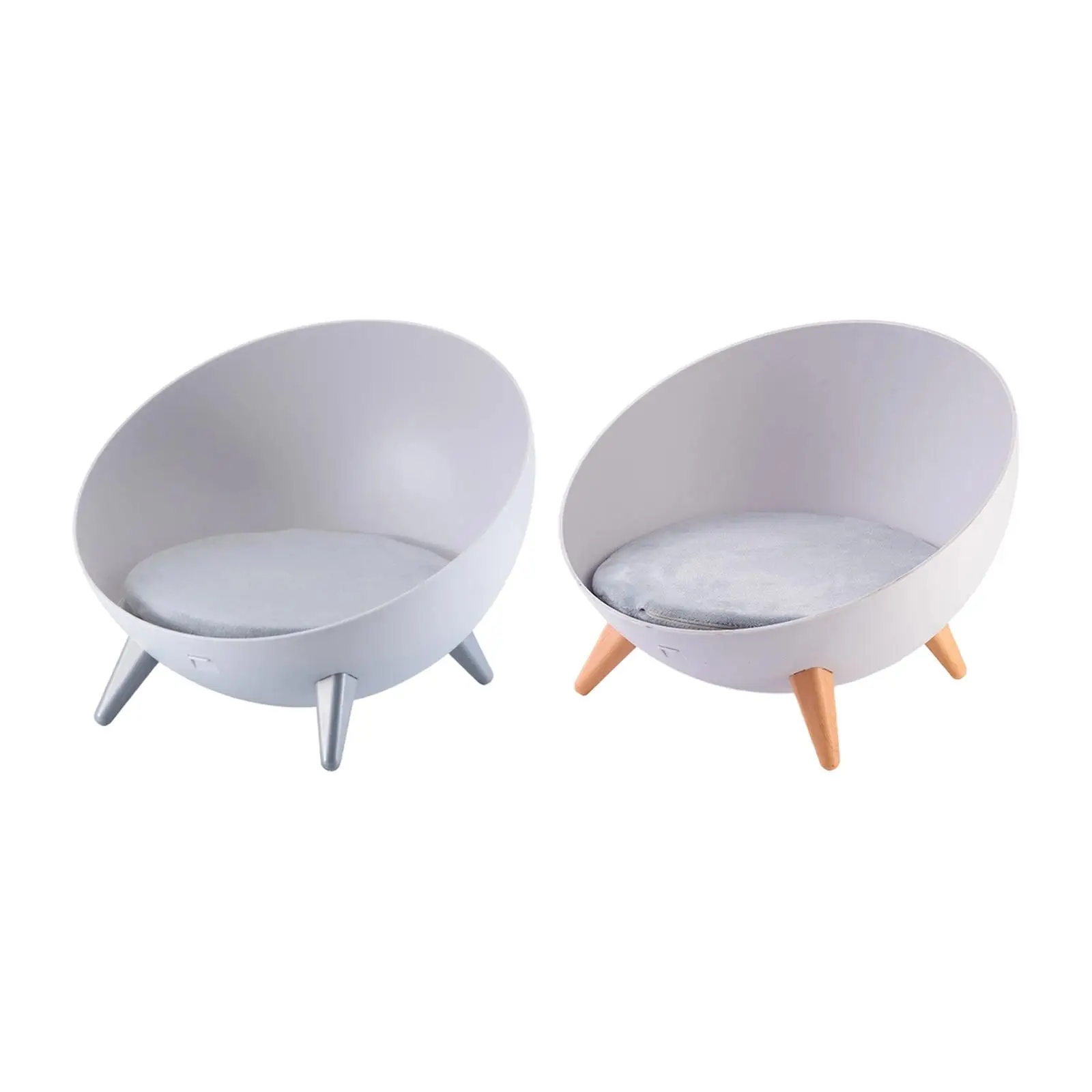 

Elevated Cat Bed Hemispherical Creative Nordic Cat Furniture with Sturdy Legs for Puppy Kitten Chair with Removable Cushion Sofa