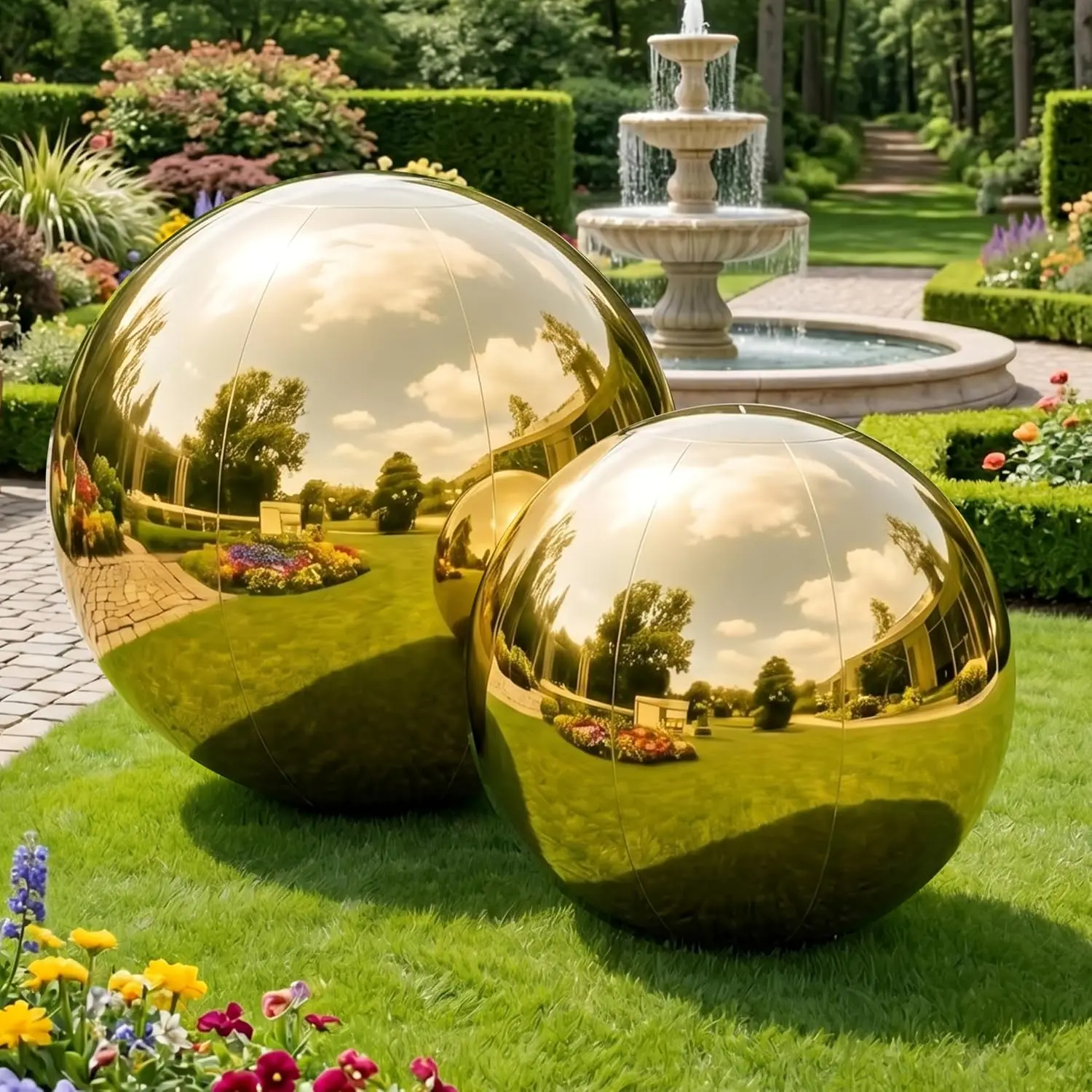 Iridescent Giant Inflatable Mirror Ball Set for Large Events Weddings Disco Quick-Inflate PVC Balloon Home Outdoor Holiday Decor