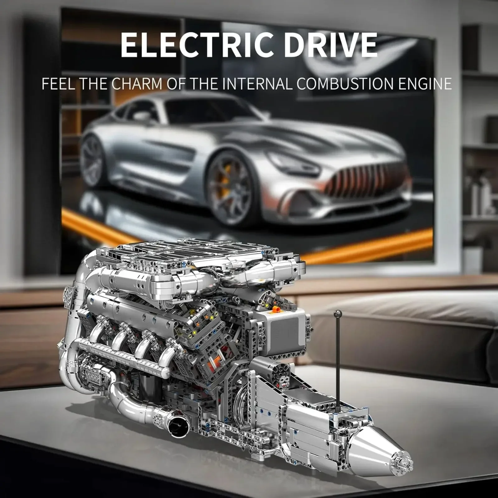 Mould King 2899PCS DIY V8 Kit de construcción de modelo de motor con motor eléctrico - Juguete de ingeniería STEM