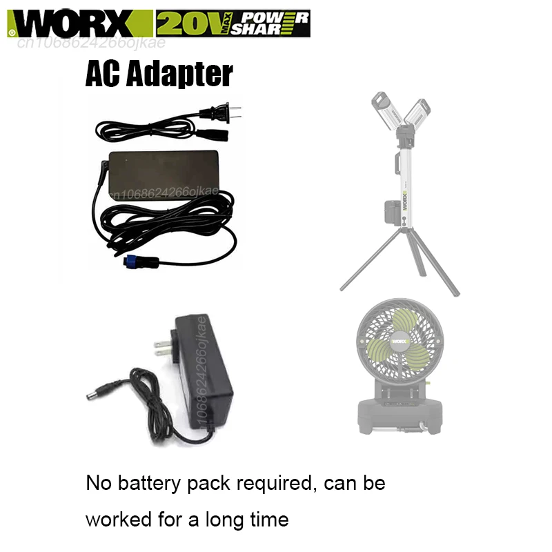 

Worx AC Charger Suit WU029 Work Lights and Suitable Wu053 Fan No Battery Pack Required That Can Be Worked for A Long Time