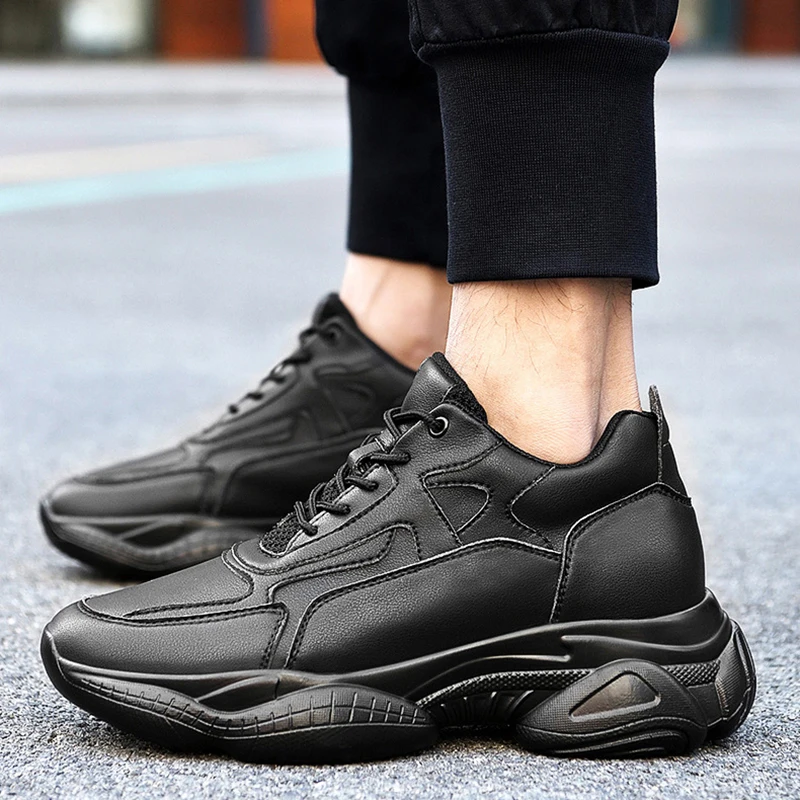 Men Invisible Height Increasing Sneakers Thick Sole Comfortable 6/8CM Elevator Casual Shoes Fashion Man Daddy Shoes Size 36-44