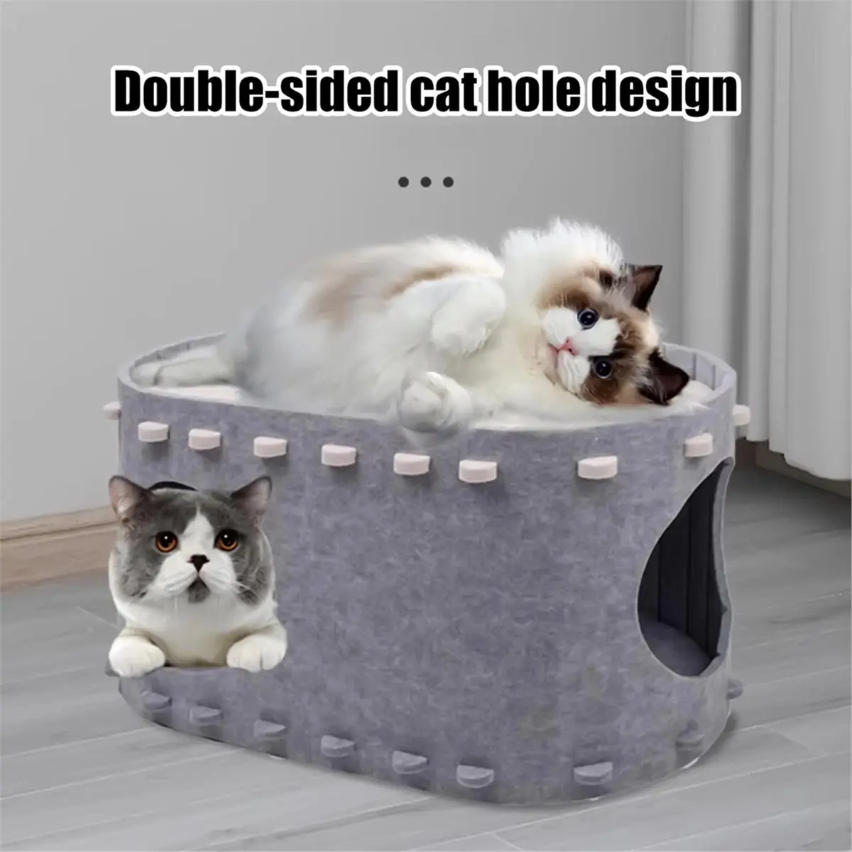 Cat House Felt Foldable Comfortable Pet Supplies Kitten Bed Cave Indoor PetHouse for Inside Outdoor Winter Home