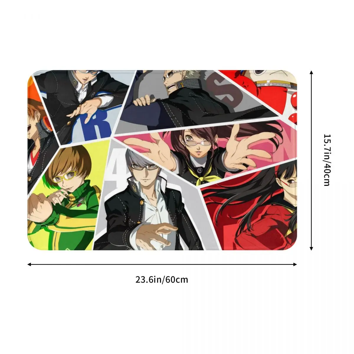 Manga Cut Anti-Slip Doormat Living Room Mat Persona 4 Satonaka Chie Hanamura Yosuke Balcony Carpet Welcome Rug Home Decorative