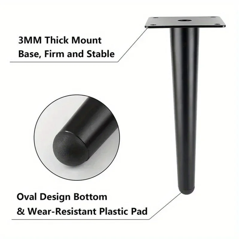 أرجل أثاث معدنية مدببة ، أرجل أريكة مستديرة طويلة أنيقة ، أرجل أريكة مزخرفة ، حامل تلفزيون ، طاولة وكرسي خزانة ، طراز حديث ، 4 * #3