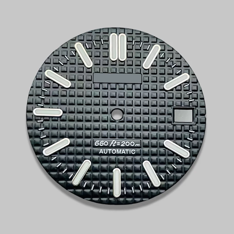 Esfera de 28,5 mm compatible con accesorios de modificación de reloj luminoso verde calibre NH35/NH36