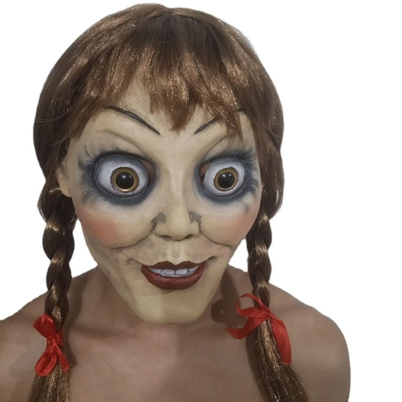 Doll Mask Cosplay Horror Game Killer Halloween Costume for Adult