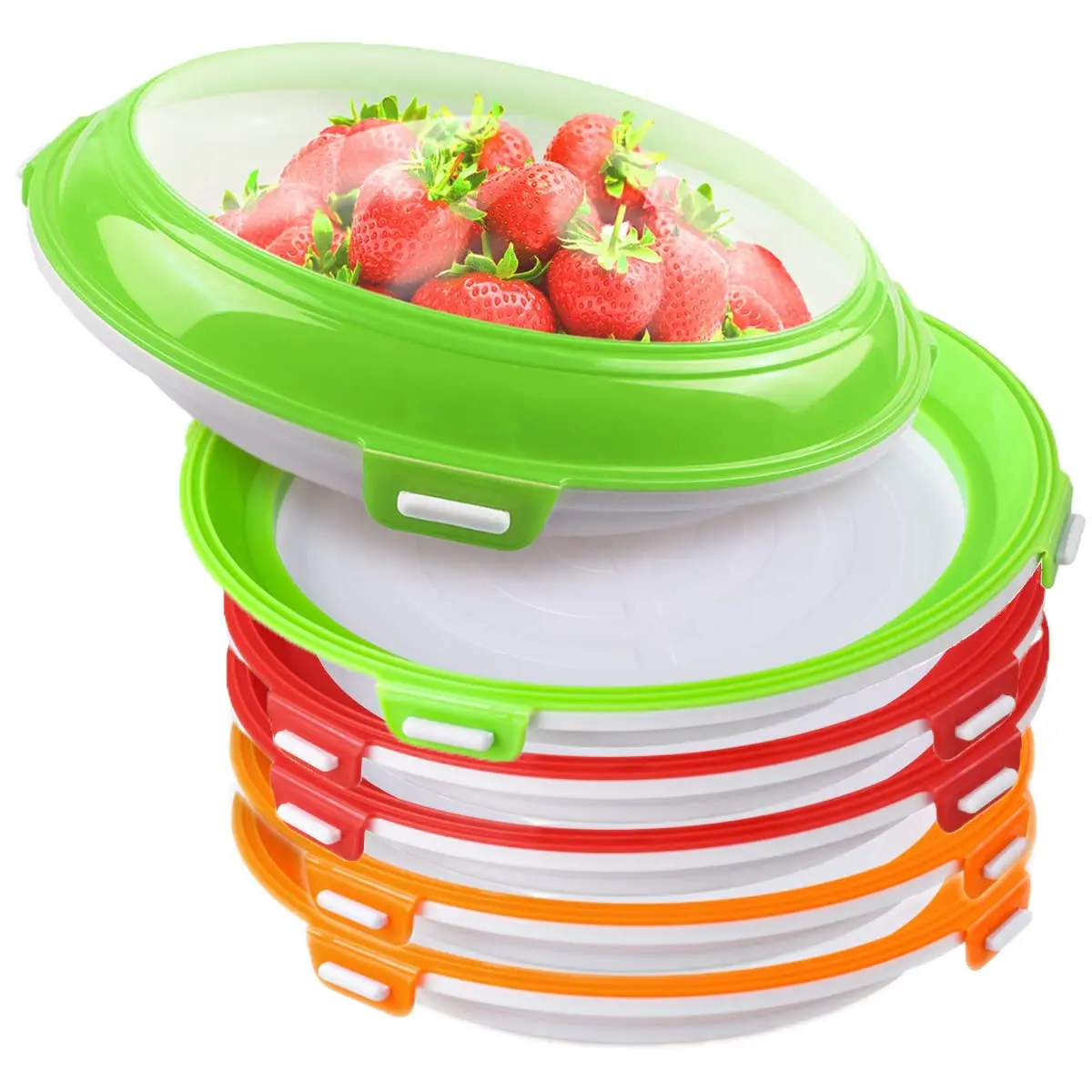 Transparent Food Preservation Tray Kitchen Storage Thickened Fresh-Keeping Double-Sided Tools Plastic Refrigerator Plates Tool