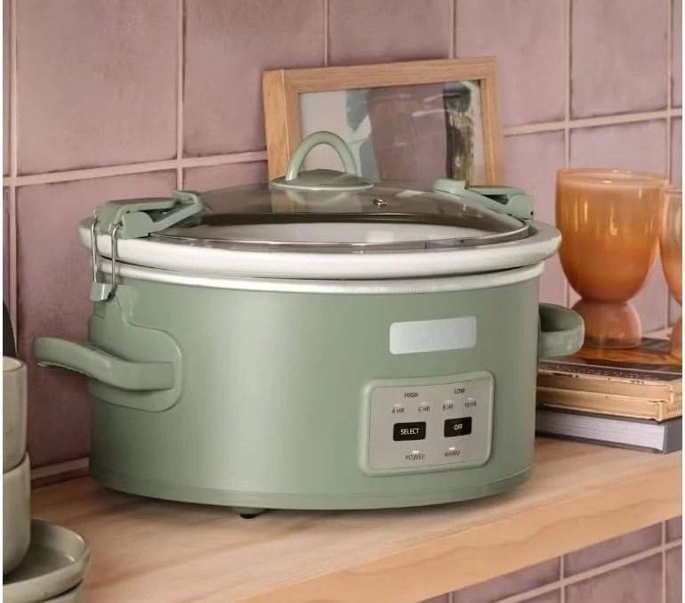 

Locking Lid 6qt Cook and Carry Programmable Slow Cooker Moonshine Green
