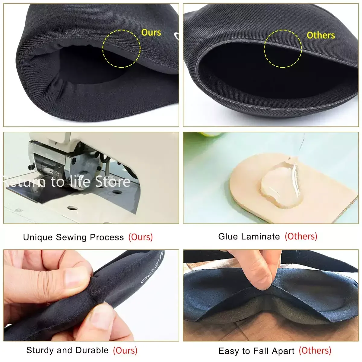 안대 Eye Mask for Sleeping 3D Contoured Cup Blindfold Concave Molded Night 쉐딩 Sleep Mask Block Out Light with Women Men