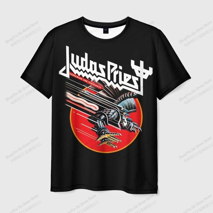 

2026 Новая рок-группа Judas Priest Tour Футболка с 3D принтом Мужчины Женщины Мода Хип-хоп Негабаритные топы с короткими рукавами Футболки Детская одежда