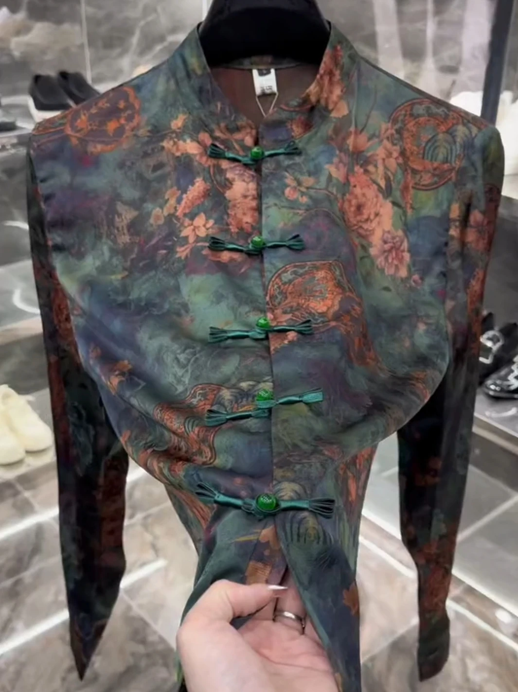 

Повседневная модная китайская рубашка в стиле Тан с вышивкой и декоративными пуговицами, весенне-летняя, стильная, простая, универсальная, для всех мужчин