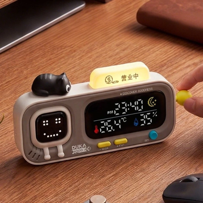 Picture 4: DUKA Smart Temperature Humidity Clock with Dual-Screen Multidimensional Display Multi-Function Indoor Desktop Decorative Item