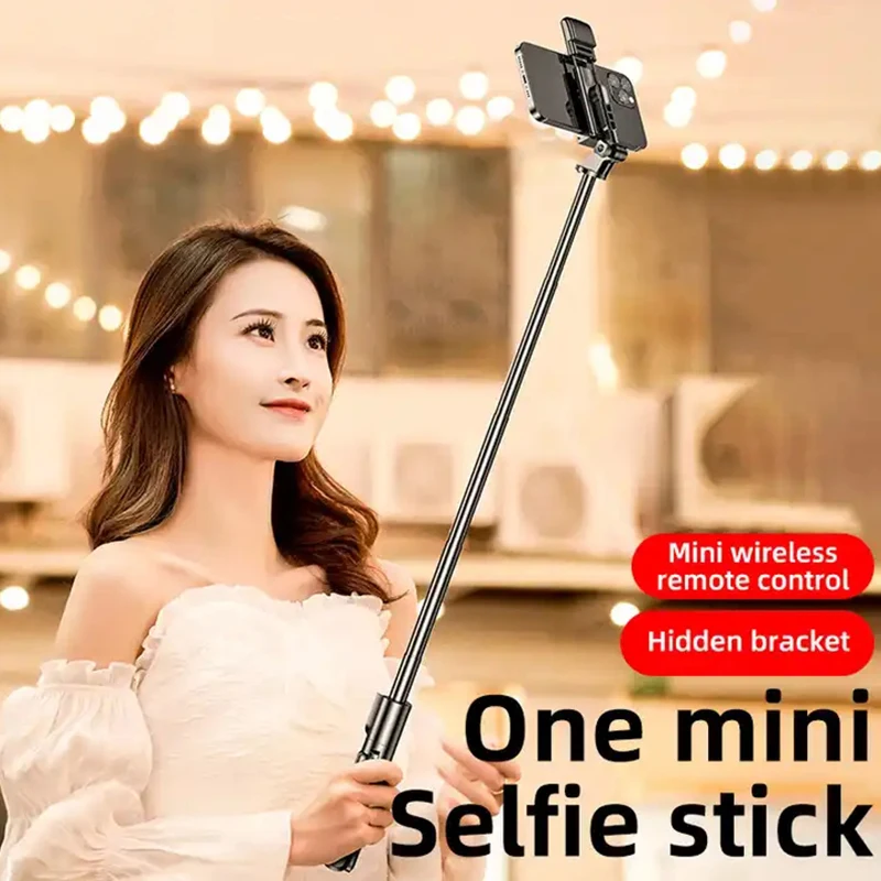 Portable Wireless Bluetooth-Compatible Selfie Stick MobilePhone Holder Handle Retractable Multifunctional Tripod For IOS Android