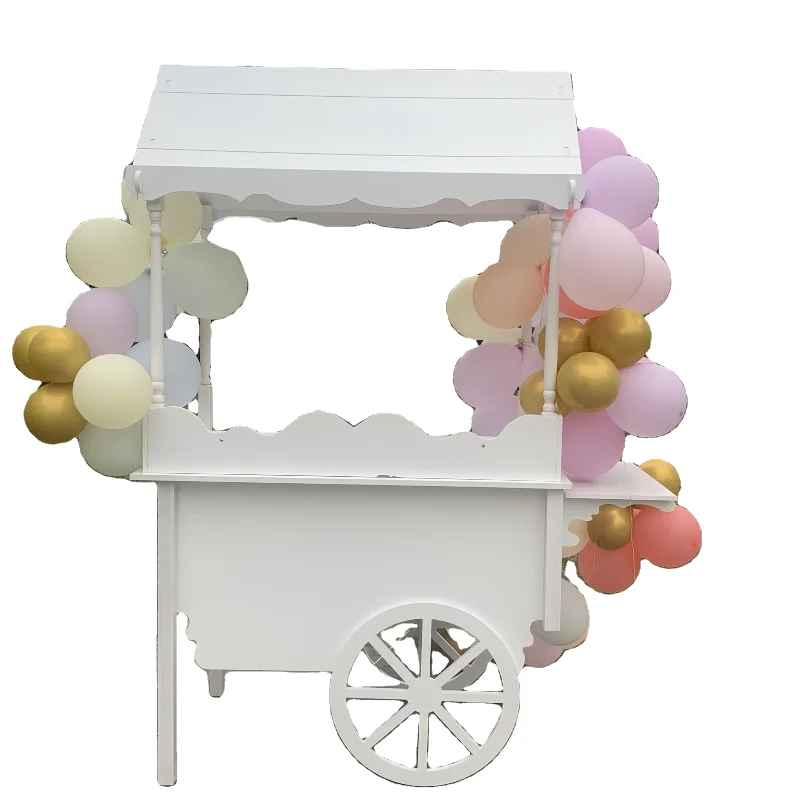 Customized collapsible candy car Flower Candy Carts With Wheels For Wedding Children Christmas Decoration dessert candy bar cart