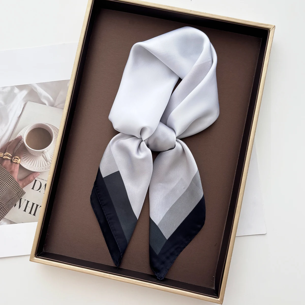 

Solid Color Square Scarf Soft Satin Imitation Silk Scarves For Women Luxury Bandanas Hijab Neckerchief Elegant Shawl Wraps