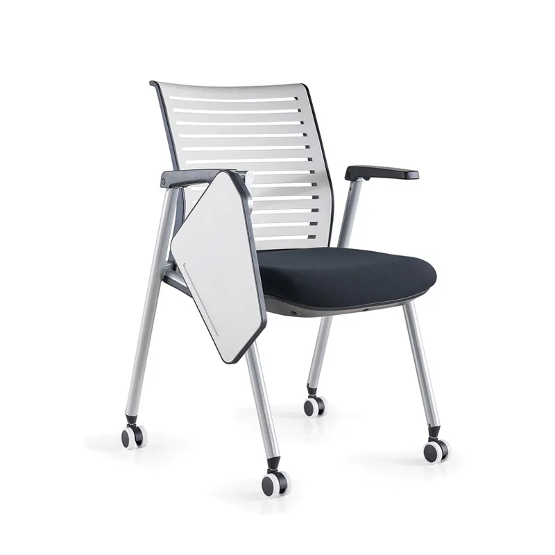 Klappbarer Schulungsstuhl, Studentenschreibtisch, integrierter Besprechungsraum, Kunststoffrückenlehne, ergonomischer Stuhl