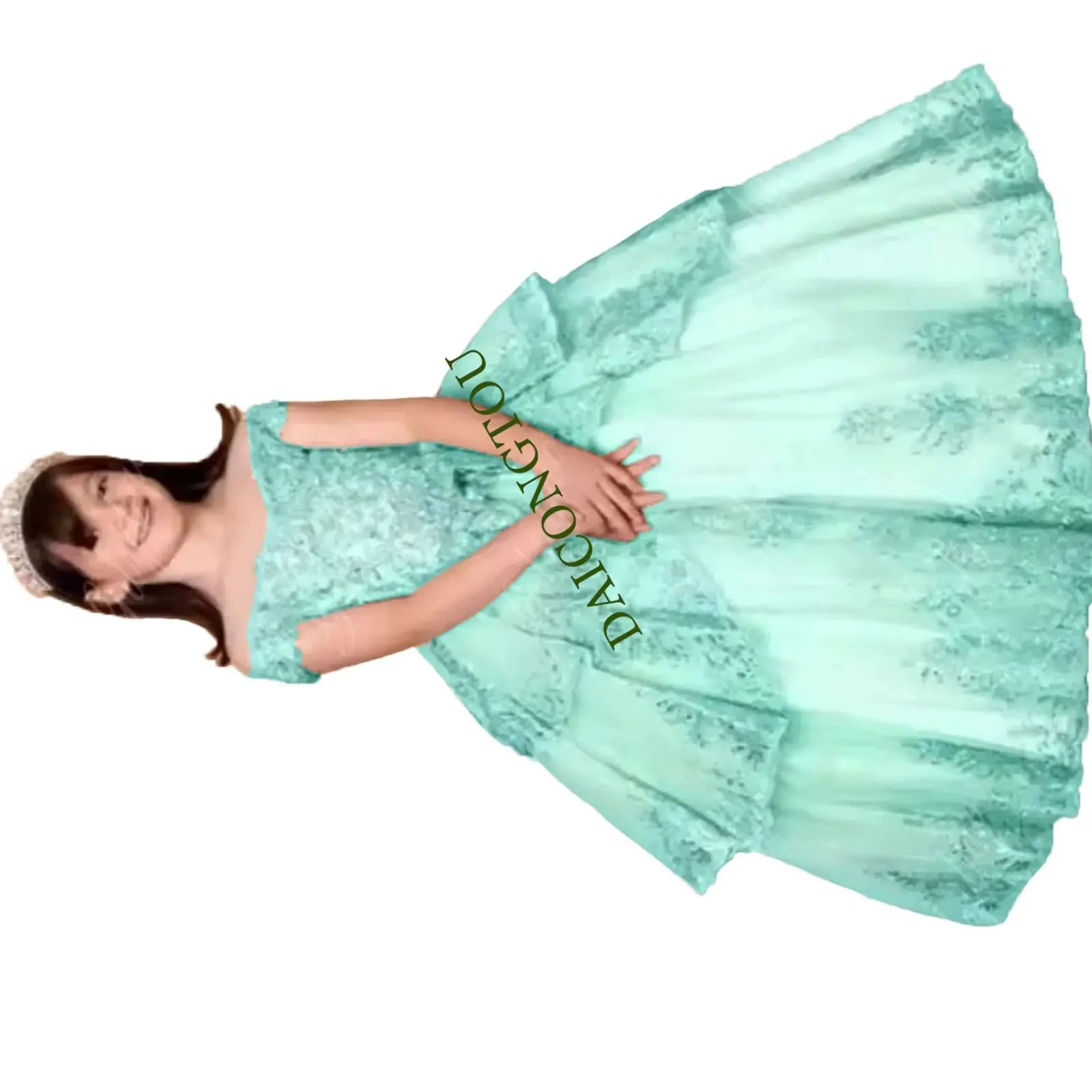 

CustomizedTulle Flower Girl Dresses for Wedding Toddlers Beaded Appliques Short Sleeves Birthday Party Ball Gown Princess Pagean