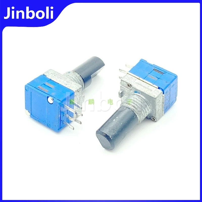 2PCS Type 09 B20K 6Pins Double Speaker Amplifier Audio Treble And Bass Balance Volume Potentiometer 15mm Shaft Length