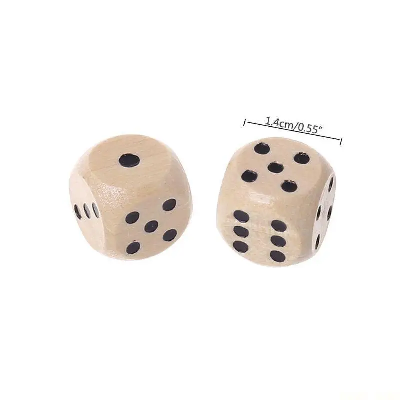 

U2JB 10x 0.55In 14mm Dices 6 Sided Dots Cubes Round Corner Board Game
