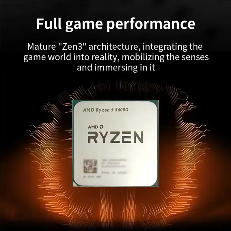 AM4 System Renew Integrated Graphics CPU AMD Ryzen5 5600G Zen3 7NM 6C12T 4.4GHz Boost Desktop Gaming Chip No Cooler
