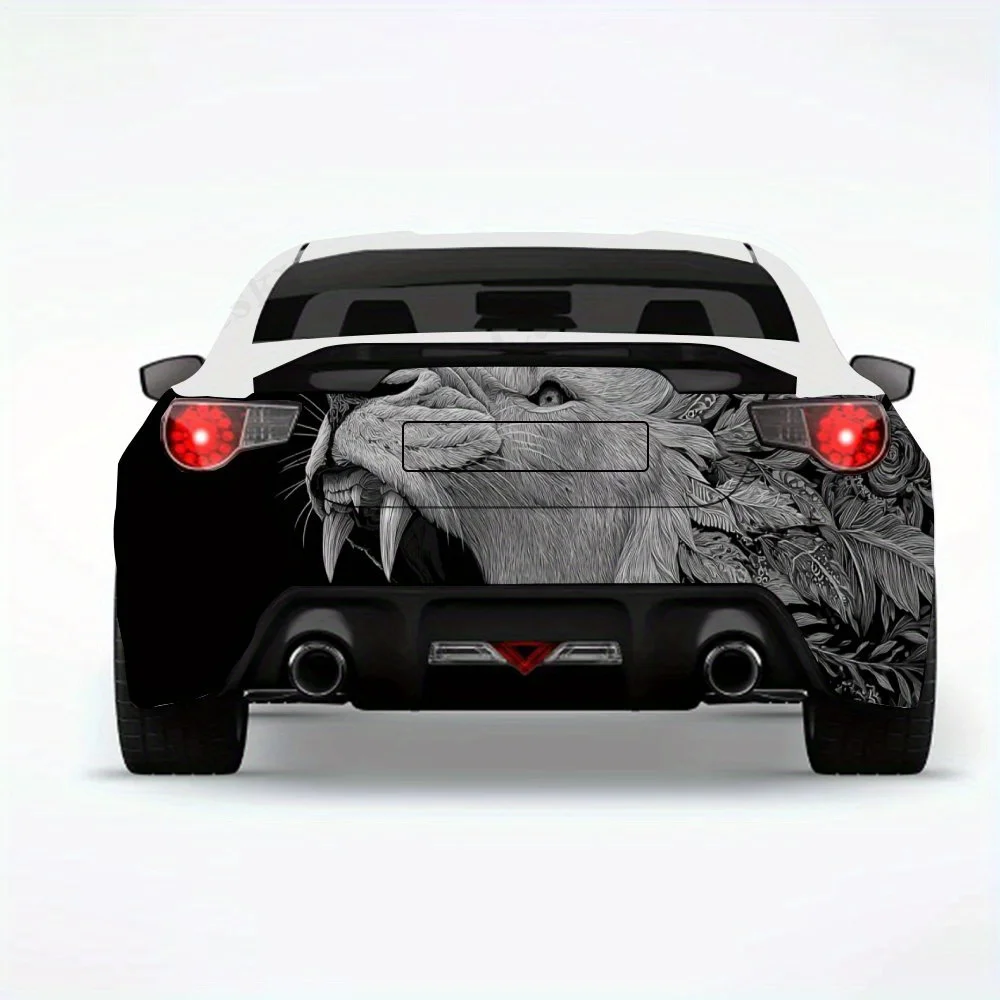 

Черно-белая татуировка льва, автомобильная наклейка, автомобильные виниловые обертывания для украшения и защиты - водонепроницаемый самоклеящийся винил D