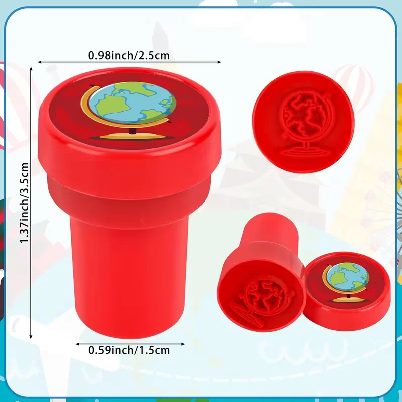 12/24 Pcs Adventure Travel-themed Stamp Seal Set Office Stamp For Planners Calendars Documents Envelopes Marking Everyday Papers