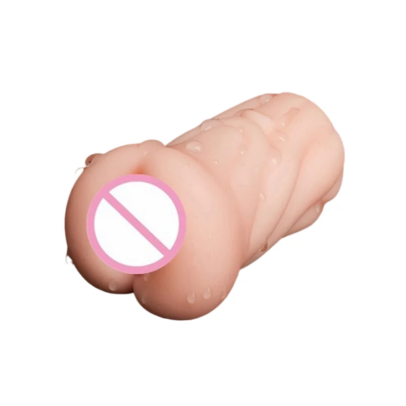 Aircraft Cup 3 Channel Textured Stroker Soft Realistic Silicone Reusable Pocket Pussy Sex Toy for Men