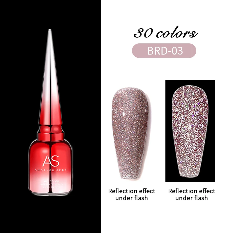 AS 15ml vernis à ongles Gel Flash réfléchissant diamant Semi Permanent 30 couleurs vernis à ongles Gel à paillettes Disco