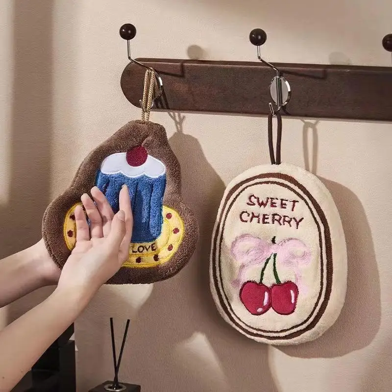 Kitchen Hand Towel Bathroom Absorbent Hand Towel Wall Hanging Cloth Thickened Handkerchief For Kitchen Hand Towel Cleaning’