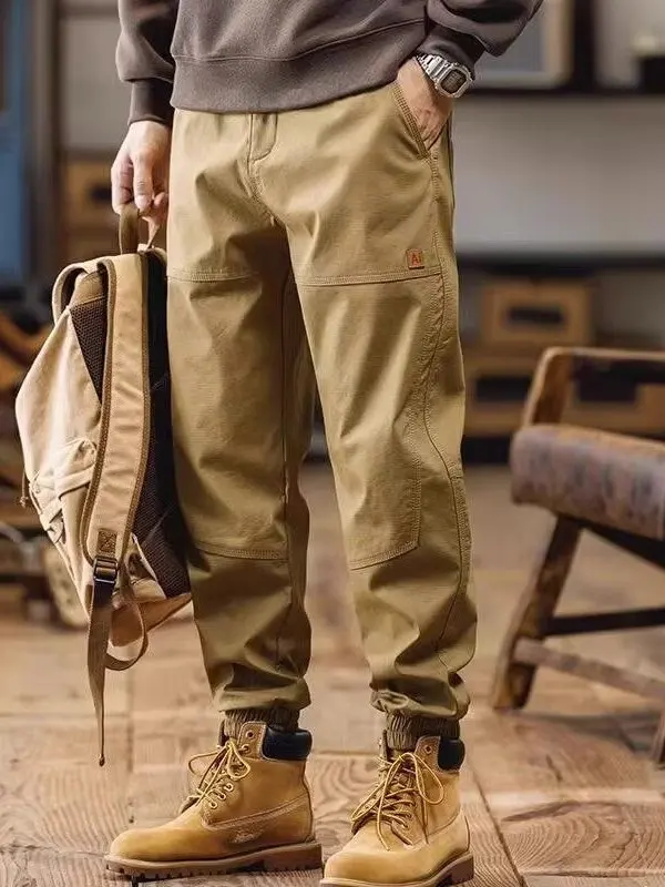 

American Sle Casual Workwear Pants Men's Spring Autumn New Trendy Loose Large Size Men's Faion Match Leisure Cuffed Pants