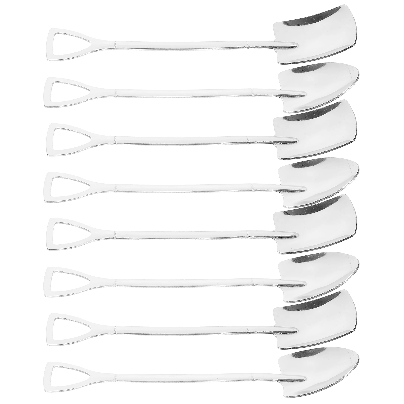 

20pcs Retro Shovel Coffee Spoon Stainless Steel Dessert Scoops Teaspoon Cake Ice Cream Silver Restaurant Kitchen Tool